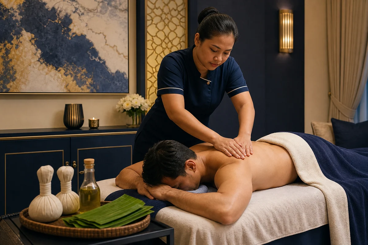 Guest receiving a professional Philippine massage with palm pressure